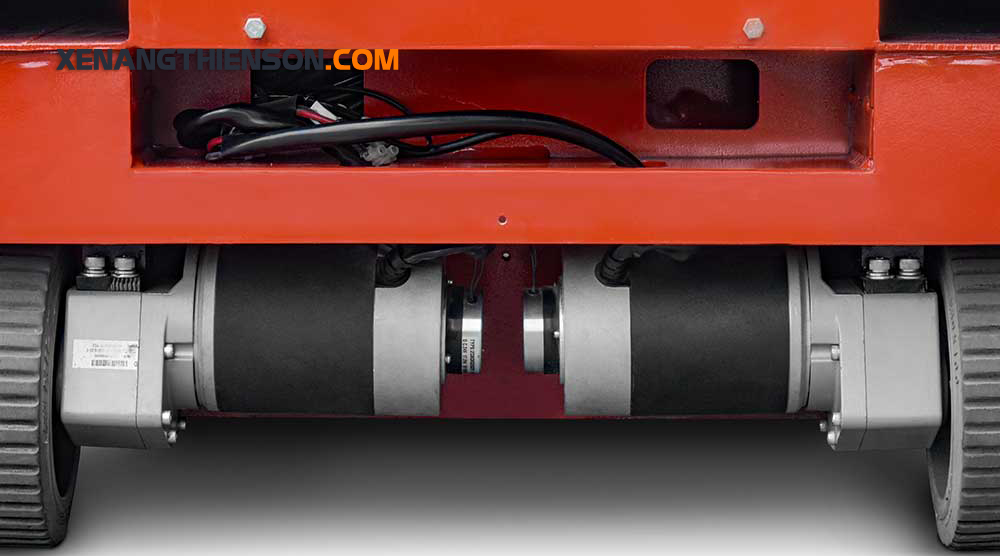 Xe nâng người cắt kéo tự hành mini 60XEND - Nâng 6 mét 12 Động cơ và phanh trên xe nâng người 60XEND
