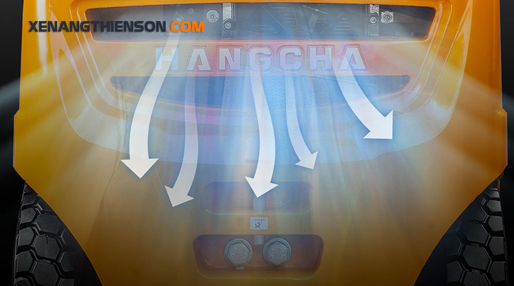 Xe nâng điện 6 tấn 7 Xe nâng điện 6 tấn Hangcha có hệ thống tản nhiệt cực kỳ hiệu quả
